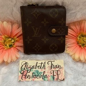 AUTH. Louis Vuitton Mono Compact Zip Wallet